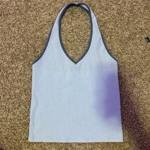 American Eagle Outfitters Light Blue Ribbed Tank Top